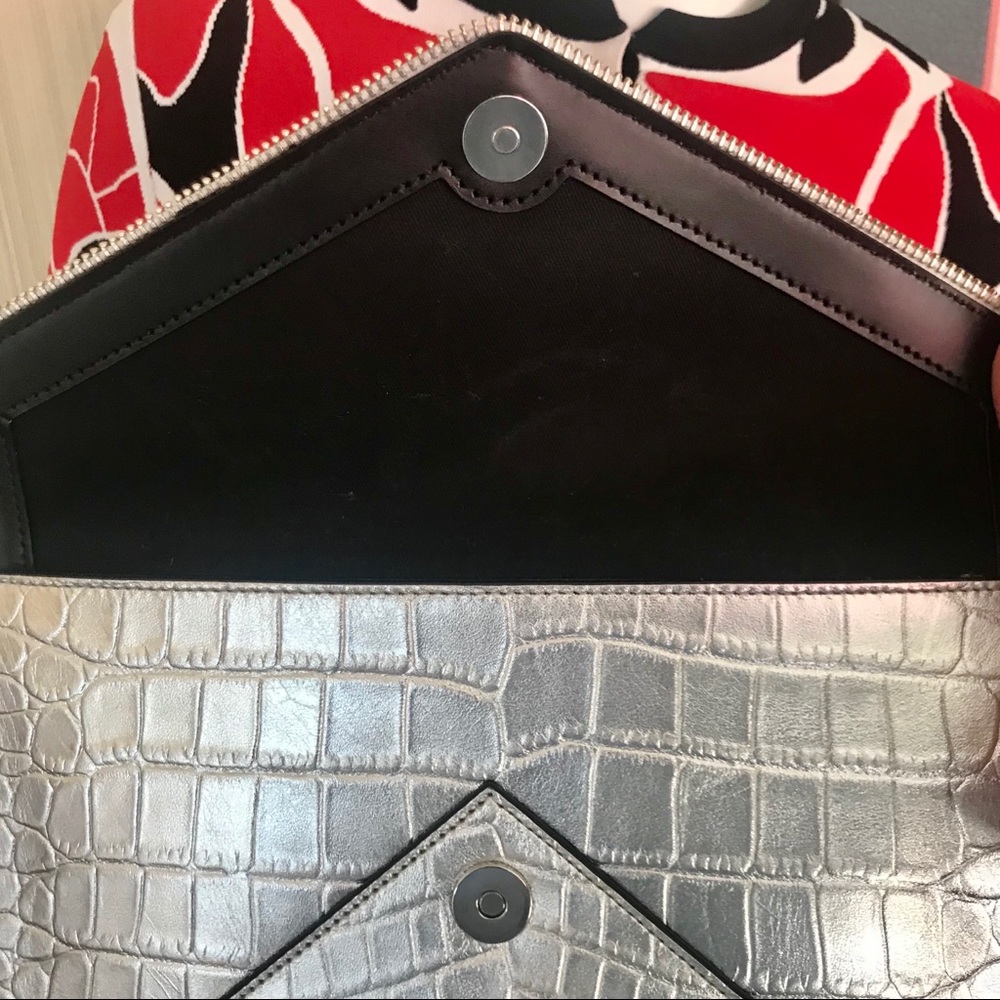 REBECCA MINKOFF Croc Embossed Leather Envelope - Picture 5 of 7